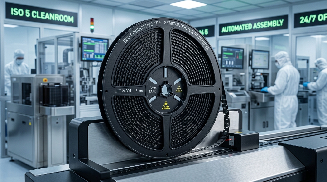 ESD Anti-Static & Conductive TPE: Solutions for Semiconductor Carrier Tapes & Cleanroom Rollers